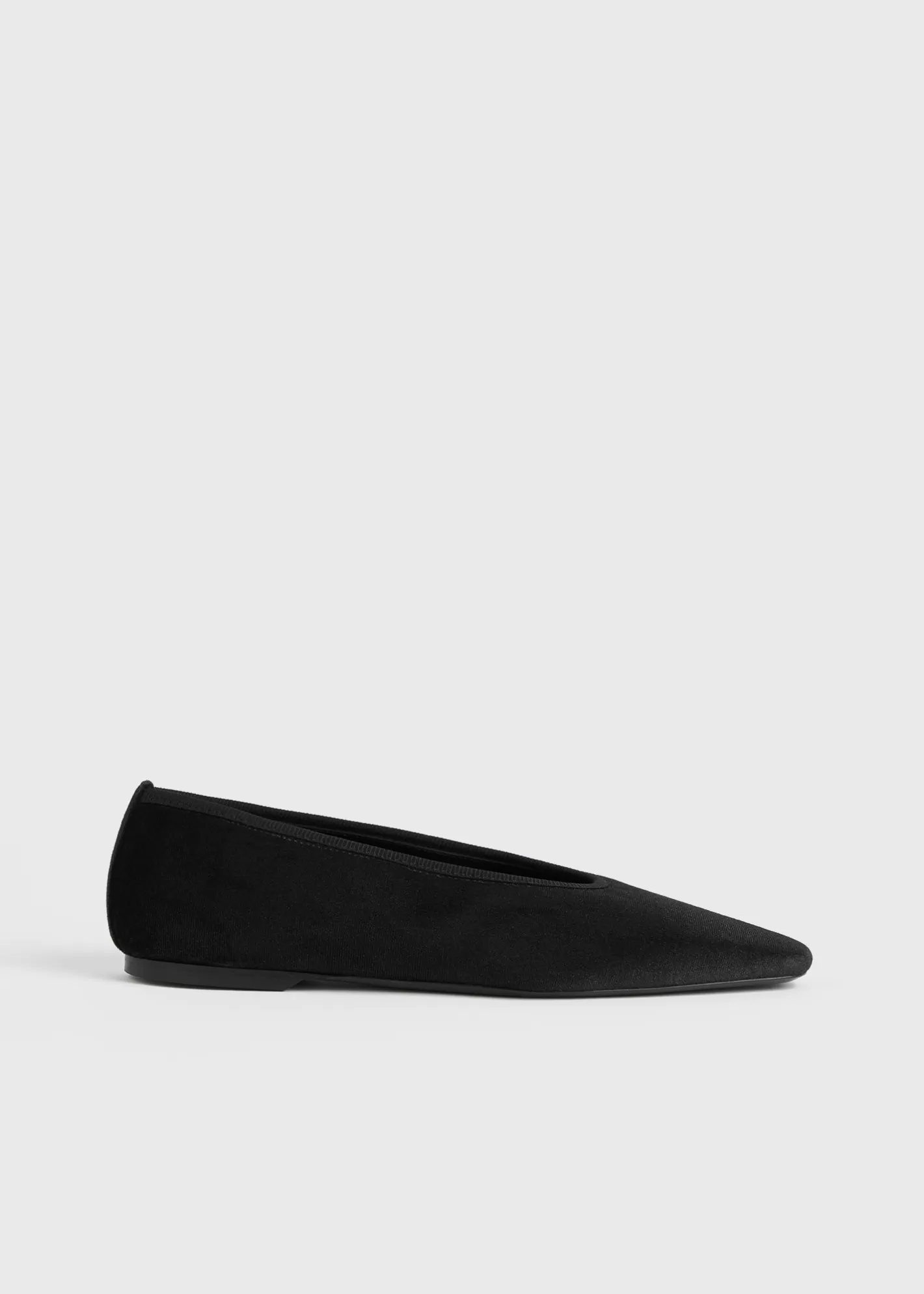 Shoes>TOTEME Minimalist velvet ballerinas black